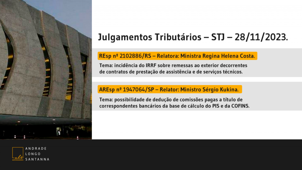 STJ valida IRRF sobre valores remetidos ao exterior, a título de serviços técnicos ou assistência técnica.