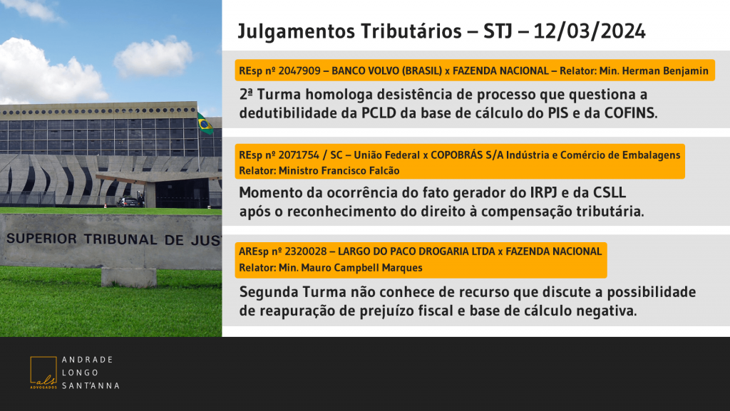 Julgamentos Tributários – STJ – 12/03/2024